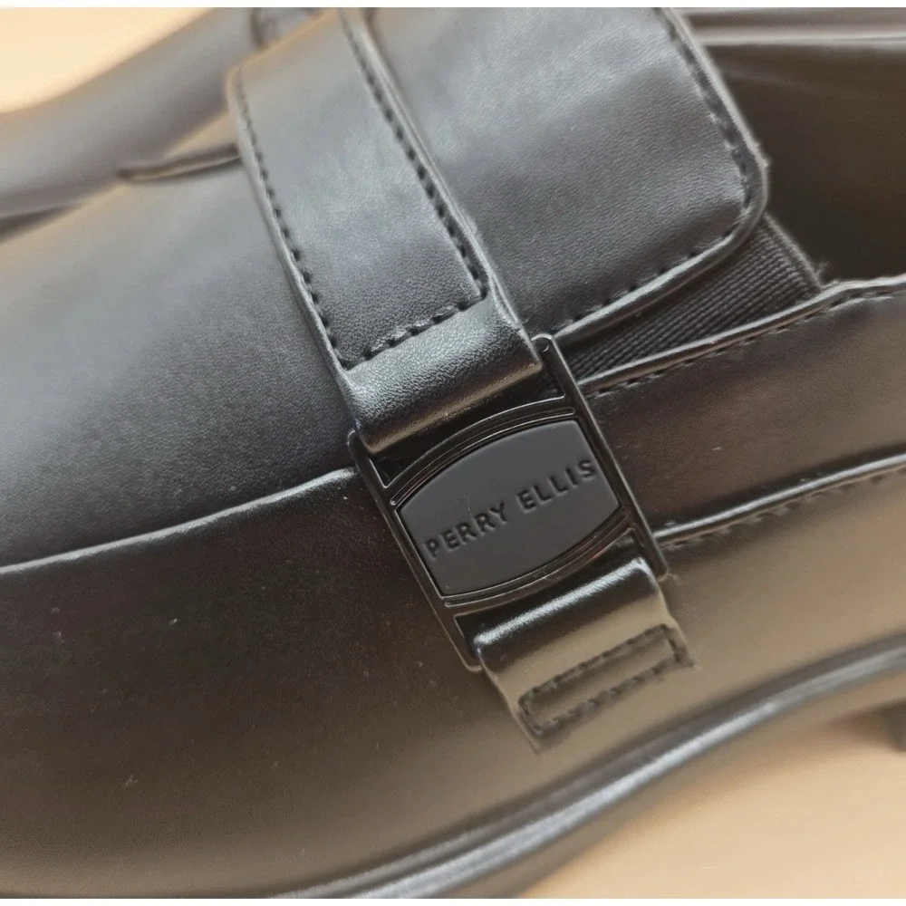 Perry Ellis Portfolio Drexler II RB Mens 10 Wide Dress Shoes Black PEJSN24203A-2